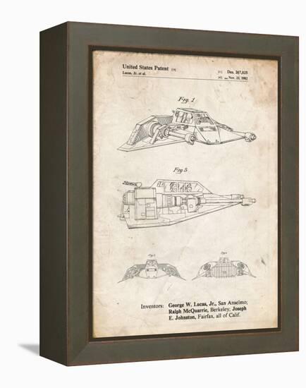 PP1057-Vintage Parchment Star Wars Snowspeeder Poster-Cole Borders-Framed Premier Image Canvas