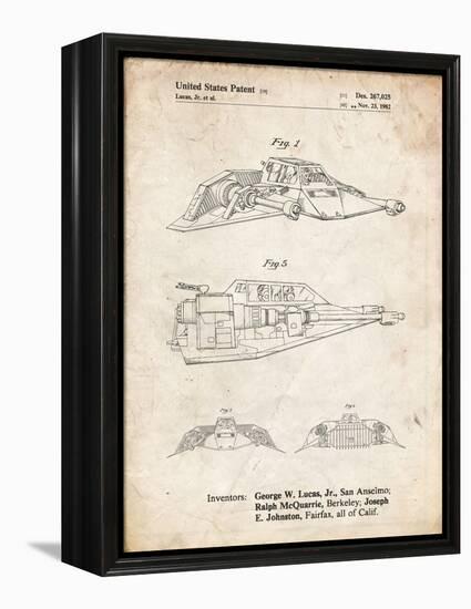 PP1057-Vintage Parchment Star Wars Snowspeeder Poster-Cole Borders-Framed Premier Image Canvas