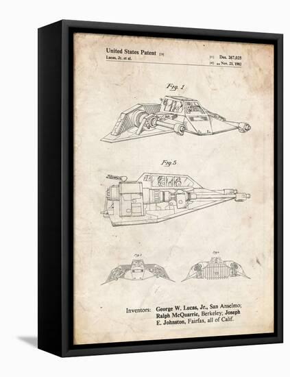 PP1057-Vintage Parchment Star Wars Snowspeeder Poster-Cole Borders-Framed Premier Image Canvas