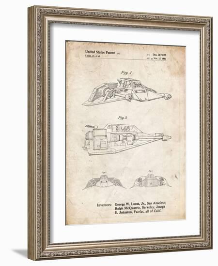 PP1057-Vintage Parchment Star Wars Snowspeeder Poster-Cole Borders-Framed Giclee Print