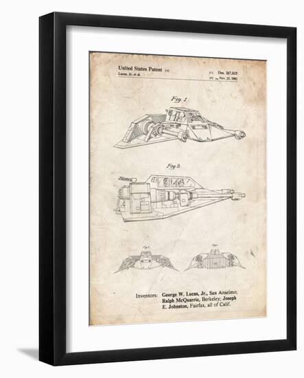 PP1057-Vintage Parchment Star Wars Snowspeeder Poster-Cole Borders-Framed Giclee Print