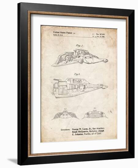 PP1057-Vintage Parchment Star Wars Snowspeeder Poster-Cole Borders-Framed Giclee Print