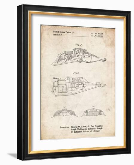 PP1057-Vintage Parchment Star Wars Snowspeeder Poster-Cole Borders-Framed Giclee Print