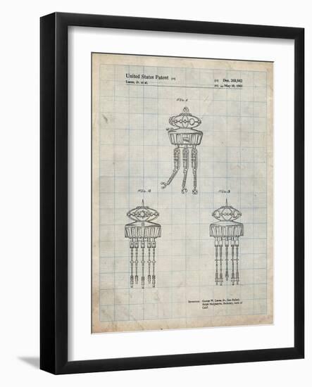 PP1059-Antique Grid Parchment Star Wars Viper Prode Droid Poster-Cole Borders-Framed Giclee Print