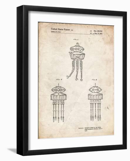 PP1059-Vintage Parchment Star Wars Viper Prode Droid Poster-Cole Borders-Framed Giclee Print