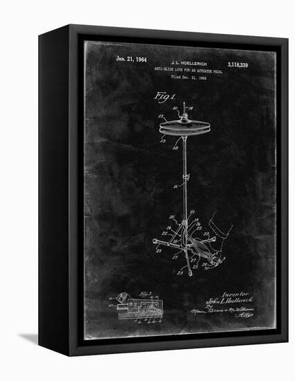 PP106-Black Grunge Hi Hat Cymbal Stand and Pedal Patent Poster-Cole Borders-Framed Premier Image Canvas