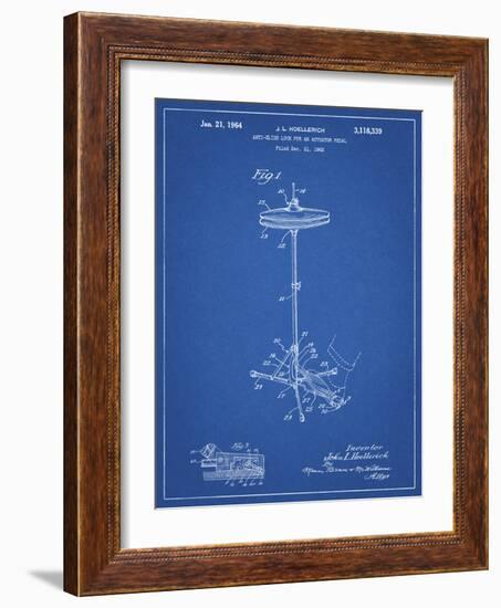 PP106-Blueprint Hi Hat Cymbal Stand and Pedal Patent Poster-Cole Borders-Framed Giclee Print