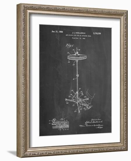 PP106-Chalkboard Hi Hat Cymbal Stand and Pedal Patent Poster-Cole Borders-Framed Giclee Print