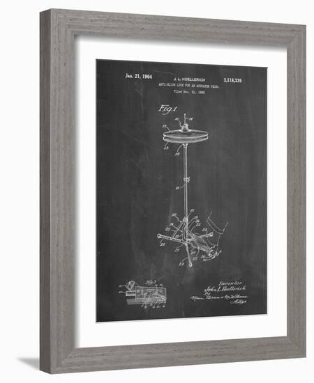 PP106-Chalkboard Hi Hat Cymbal Stand and Pedal Patent Poster-Cole Borders-Framed Giclee Print