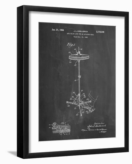 PP106-Chalkboard Hi Hat Cymbal Stand and Pedal Patent Poster-Cole Borders-Framed Giclee Print