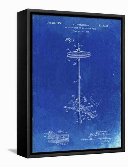 PP106-Faded Blueprint Hi Hat Cymbal Stand and Pedal Patent Poster-Cole Borders-Framed Premier Image Canvas