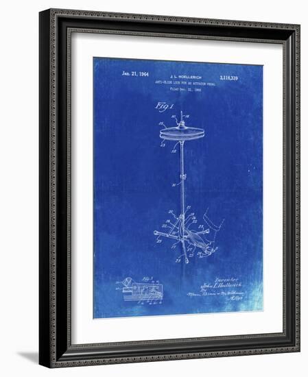 PP106-Faded Blueprint Hi Hat Cymbal Stand and Pedal Patent Poster-Cole Borders-Framed Giclee Print