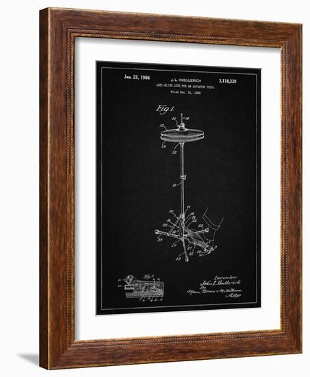 PP106-Vintage Black Hi Hat Cymbal Stand and Pedal Patent Poster-Cole Borders-Framed Giclee Print