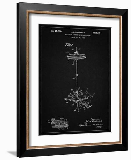 PP106-Vintage Black Hi Hat Cymbal Stand and Pedal Patent Poster-Cole Borders-Framed Giclee Print