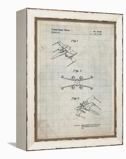 PP1060-Antique Grid Parchment Star Wars X Wing Starfighter Star Wars Poster-Cole Borders-Framed Premier Image Canvas