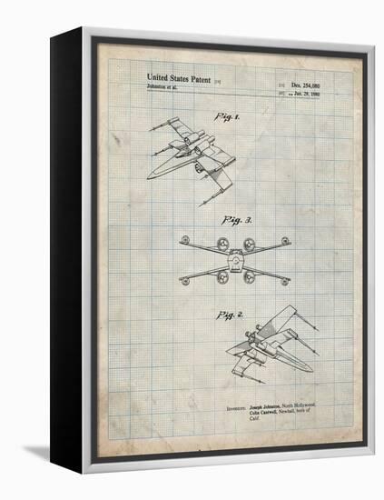 PP1060-Antique Grid Parchment Star Wars X Wing Starfighter Star Wars Poster-Cole Borders-Framed Premier Image Canvas