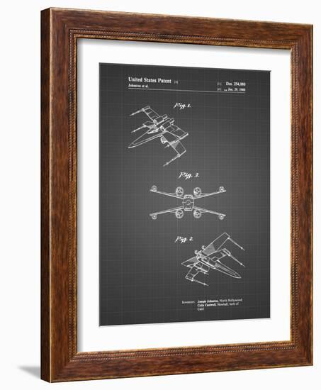 PP1060-Black Grid Star Wars X Wing Starfighter Star Wars Poster-Cole Borders-Framed Giclee Print