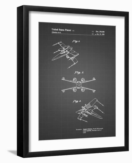 PP1060-Black Grid Star Wars X Wing Starfighter Star Wars Poster-Cole Borders-Framed Giclee Print