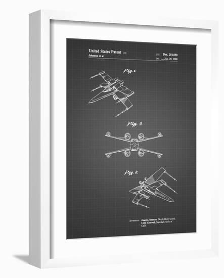 PP1060-Black Grid Star Wars X Wing Starfighter Star Wars Poster-Cole Borders-Framed Giclee Print