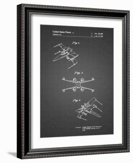 PP1060-Black Grid Star Wars X Wing Starfighter Star Wars Poster-Cole Borders-Framed Giclee Print