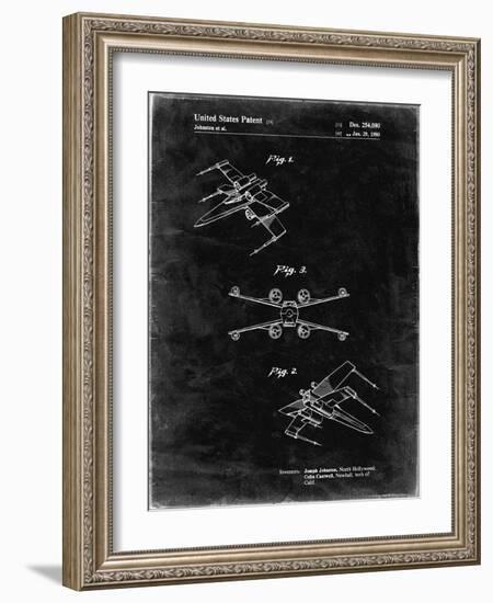 PP1060-Black Grunge Star Wars X Wing Starfighter Star Wars Poster-Cole Borders-Framed Giclee Print