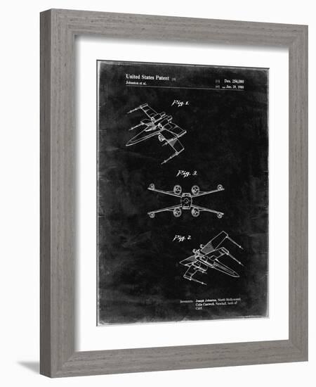 PP1060-Black Grunge Star Wars X Wing Starfighter Star Wars Poster-Cole Borders-Framed Giclee Print