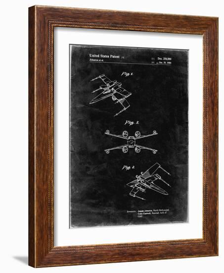 PP1060-Black Grunge Star Wars X Wing Starfighter Star Wars Poster-Cole Borders-Framed Giclee Print