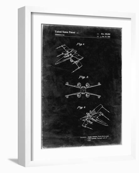 PP1060-Black Grunge Star Wars X Wing Starfighter Star Wars Poster-Cole Borders-Framed Giclee Print