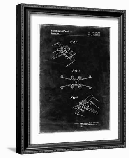 PP1060-Black Grunge Star Wars X Wing Starfighter Star Wars Poster-Cole Borders-Framed Giclee Print