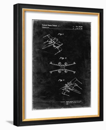 PP1060-Black Grunge Star Wars X Wing Starfighter Star Wars Poster-Cole Borders-Framed Giclee Print