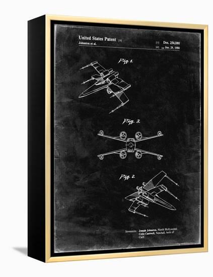 PP1060-Black Grunge Star Wars X Wing Starfighter Star Wars Poster-Cole Borders-Framed Premier Image Canvas