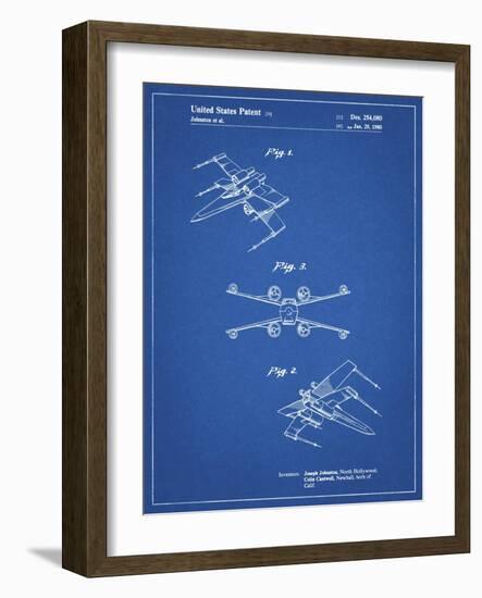 PP1060-Blueprint Star Wars X Wing Starfighter Star Wars Poster-Cole Borders-Framed Giclee Print