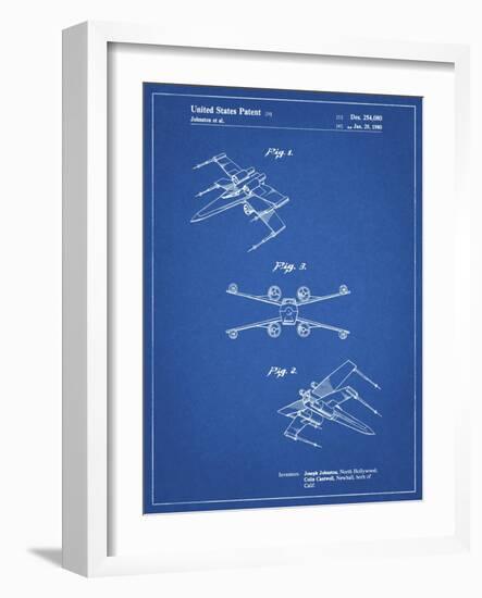 PP1060-Blueprint Star Wars X Wing Starfighter Star Wars Poster-Cole Borders-Framed Giclee Print