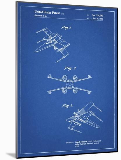 PP1060-Blueprint Star Wars X Wing Starfighter Star Wars Poster-Cole Borders-Mounted Giclee Print