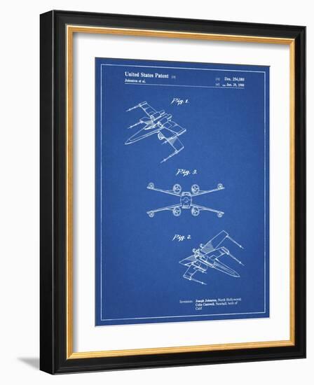 PP1060-Blueprint Star Wars X Wing Starfighter Star Wars Poster-Cole Borders-Framed Giclee Print