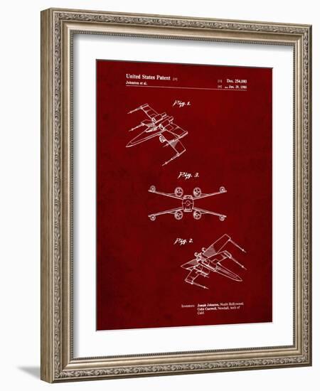 PP1060-Burgundy Star Wars X Wing Starfighter Star Wars Poster-Cole Borders-Framed Giclee Print