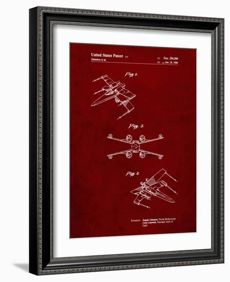 PP1060-Burgundy Star Wars X Wing Starfighter Star Wars Poster-Cole Borders-Framed Giclee Print