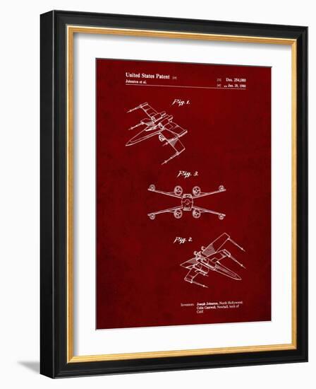 PP1060-Burgundy Star Wars X Wing Starfighter Star Wars Poster-Cole Borders-Framed Giclee Print