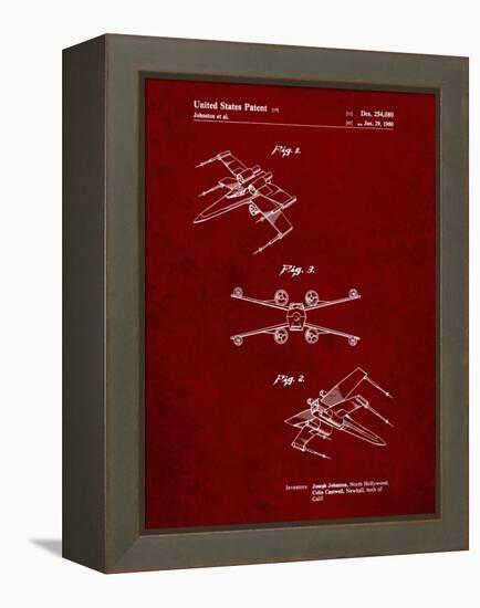 PP1060-Burgundy Star Wars X Wing Starfighter Star Wars Poster-Cole Borders-Framed Premier Image Canvas