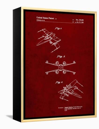 PP1060-Burgundy Star Wars X Wing Starfighter Star Wars Poster-Cole Borders-Framed Premier Image Canvas