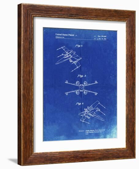 PP1060-Faded Blueprint Star Wars X Wing Starfighter Star Wars Poster-Cole Borders-Framed Giclee Print