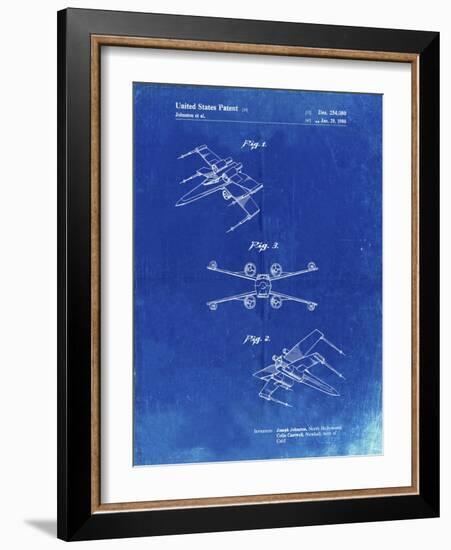 PP1060-Faded Blueprint Star Wars X Wing Starfighter Star Wars Poster-Cole Borders-Framed Giclee Print