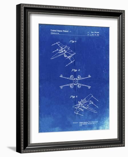 PP1060-Faded Blueprint Star Wars X Wing Starfighter Star Wars Poster-Cole Borders-Framed Giclee Print