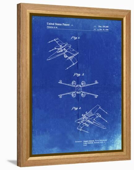 PP1060-Faded Blueprint Star Wars X Wing Starfighter Star Wars Poster-Cole Borders-Framed Premier Image Canvas