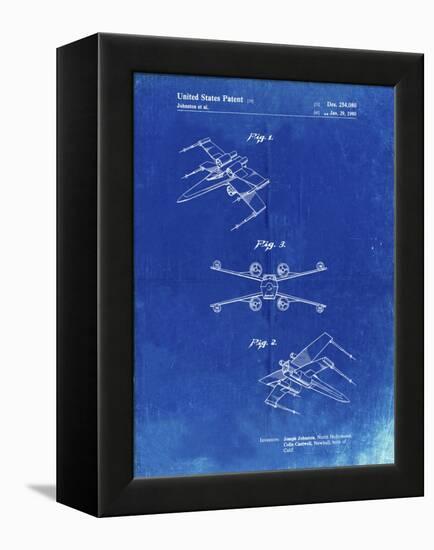 PP1060-Faded Blueprint Star Wars X Wing Starfighter Star Wars Poster-Cole Borders-Framed Premier Image Canvas