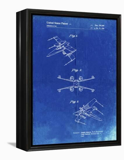 PP1060-Faded Blueprint Star Wars X Wing Starfighter Star Wars Poster-Cole Borders-Framed Premier Image Canvas