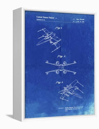 PP1060-Faded Blueprint Star Wars X Wing Starfighter Star Wars Poster-Cole Borders-Framed Premier Image Canvas