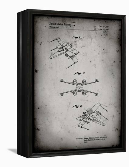 PP1060-Faded Grey Star Wars X Wing Starfighter Star Wars Poster-Cole Borders-Framed Premier Image Canvas