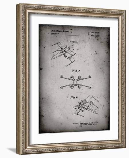 PP1060-Faded Grey Star Wars X Wing Starfighter Star Wars Poster-Cole Borders-Framed Giclee Print