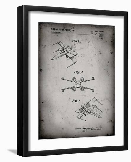 PP1060-Faded Grey Star Wars X Wing Starfighter Star Wars Poster-Cole Borders-Framed Giclee Print